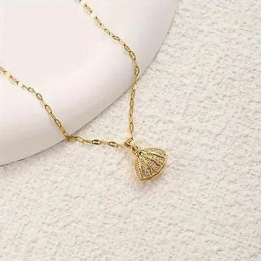 pandorine ogrlice: Zlatna ogrlica sa medaljonom u obliku srca - Dizajn: srcasti medaljon — 10