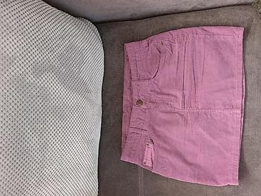 Ružičasta ženska mini suknja od somota (rebrasti štof) - Materijal