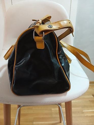 srca za kicanke: Kožna torba SimplyVera Vera Wang – crna sa konjak detaljima - — 6