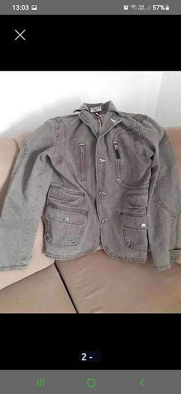 tommy hilfiger ravne sandale: Muška jakna – siva, cargo/utility stil - Veličina: M (oznaka na — 2