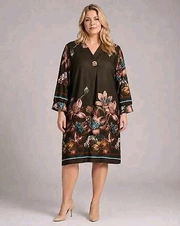 bata torbe: Elegantna midi haljina sa cvetnim printom - Kroj: ravna, komotna — 3