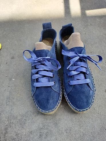 air force cipele: Plave ženske espadrile sa pertlama 39 - Gornjište: mekana prirodna — 5
