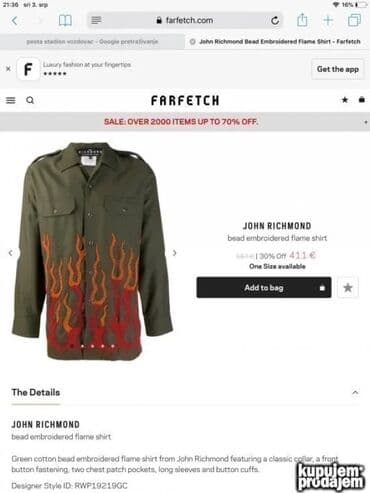 Duksevi: Original John Richmond majica L NOVA 100% cotton Mere saljem — 5