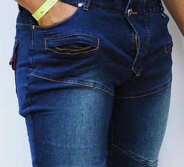 Kape i aksesoari: Muške biker farmerke – tamno plavi teksas - Stil: biker/karirano — 7