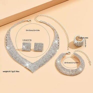 prsten zmija srebro: Set: Earrings, Bracelet, Necklace, Material: Cubic zirconia — 2