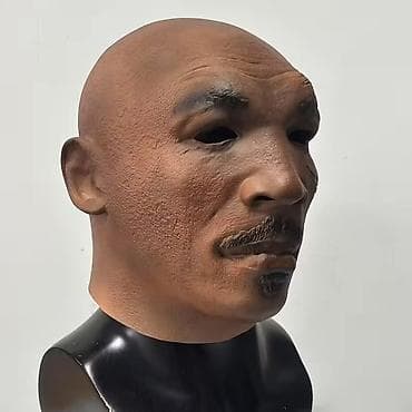 Nail care: Realistična silikonska maska – ćelavi muškarac sa tribal tetovažom - — 2