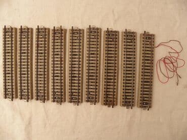 lidl šator za kampovanje: 9 kom. metalnih pravih šina za Merklin stari sistem 12 V AC, moze i na — 1