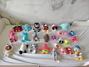 roboti igracke za decu: Veliki lot plišanih igračaka – razni likovi i životinje Sadržaj seta — 6