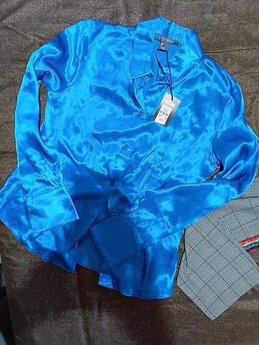 zara haljina s: Komplet – satenska košulja + karirane pantalone sa šljokičastim — 5
