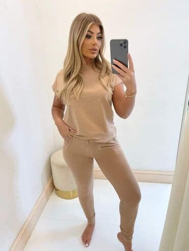 mona kompleti sa pantalonama: Novo u ponudi! Komplet pamuk sa elastinom Veličine: S, m, l, xl Cena — 4