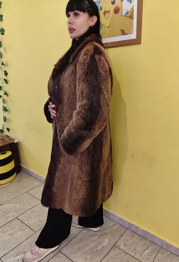 Bunda od nutrije – ženska, veličina 2XL - Prirodno krzno nutrije u