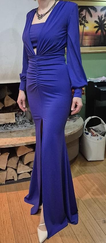 Elegantna duga haljina u intenzivno kraljevsko plavoj boji. - Kroj — 2