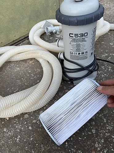 prskalica za voće: Kartušni filter-pumpa za bazen C530 sa crevima i filterom (filter — 9