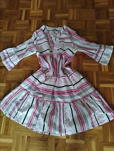 asimetricne bluze: Boho haljina sa etno printom - Model: lepršava, A-kroja sa volanima u — 5