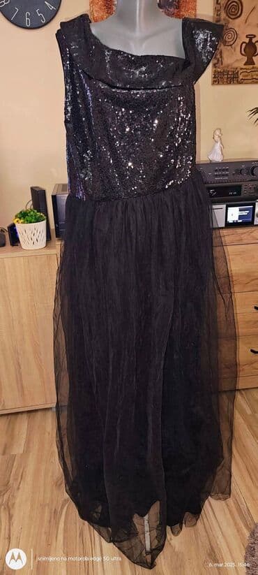 enigma haljine: A-Dress 3XL (EU 46), color - Black, Evening, Without sleeves — 1