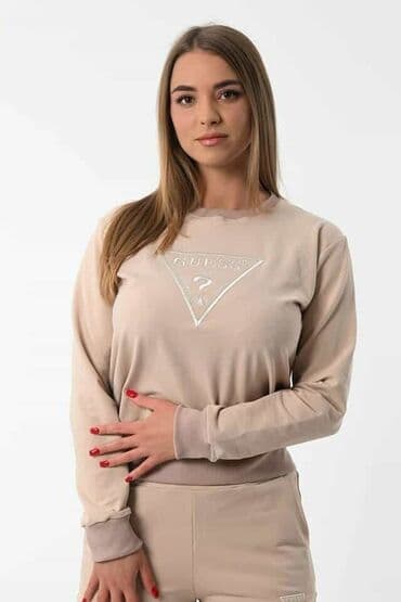 tech fleece zuti: Ženska dukserica žute boje sa dugim rukavima i okruglim izrezom — 31
