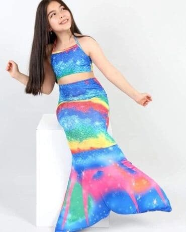 policijsko odelo: Odmah dostupni trodelni sirena kupaći kostimi za devojčice od 2 do 14 — 1