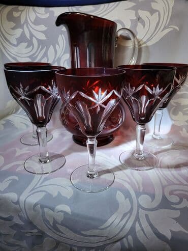 plastične čaše 0 2 cena: Servis kristal za vino,rucno graviran 60,70te god. Servis — 3