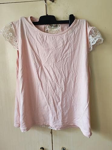 košulje sa etno motivima: Bluzica sa čipkom, puder roze boje - Brend/etiketa: SHN Collection — 1