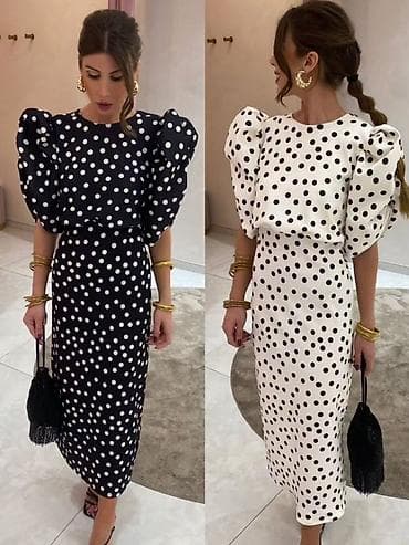 Haljine: 💫Elegantna midi haljina sa puf rukavima
✅2600 din — 4