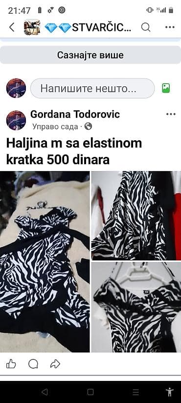 bershka odeca: Zebraste kratke haljine – veličina M, sa elastinom. - Crno-beli — 1