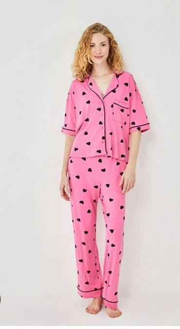 donji deo pidzame: Ženska pidžama – dvodelni set - Materijal: meka, elastična trikotaža — 1