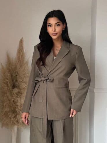 lanene bele pantalone: 💫Ženski elegantni komplet – sako sa pojasom i pantalone
✅3300 din — 1