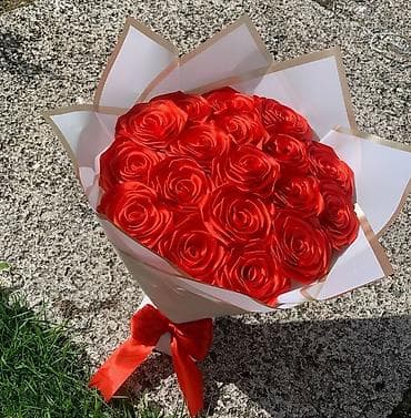 materijal za vez: Buket ruža od satena – ručno izrađene večno‑trajne ruže - Materijal — 3