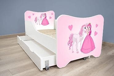 Dečiji krevet za devojčice 160×80 cm Happy Kitty + fioka “Princess and