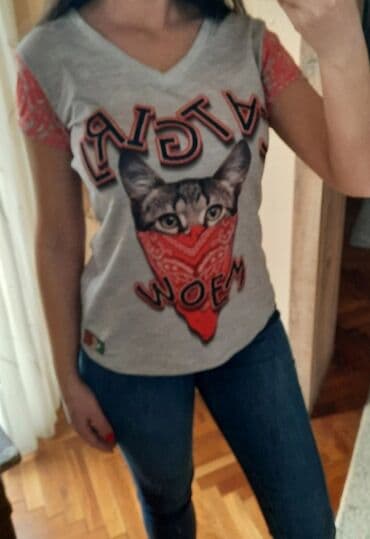Majice i topovi: ❤ RAW DENIM ❤ Cat Girl Prijatna pamucna kvalitetna majica Raw — 1