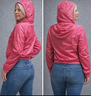 Ženska vetrovka sa kapuljačom – pink - Materijal: lagan, vodoodbojan