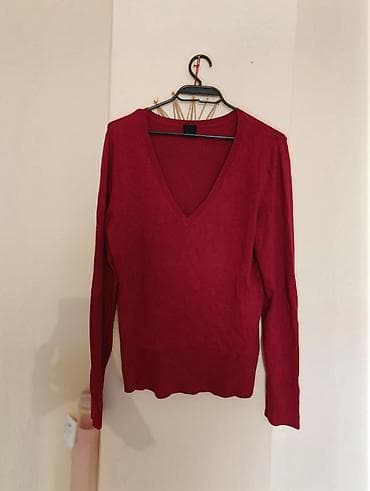 tommy hilfiger d: Džemper sa V-izrezom – bordo/crvena boja - Klasičan ženski model sa — 1
