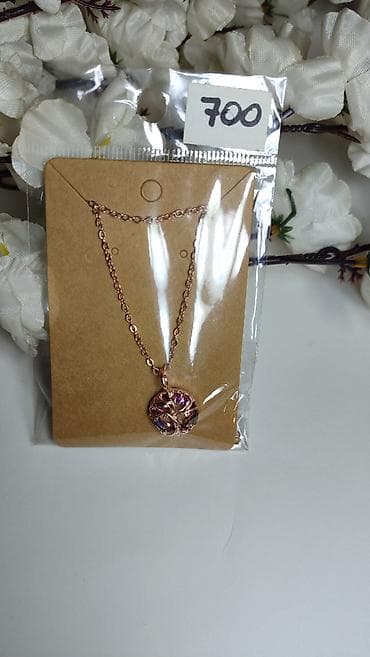 naocare za motor: Ogrlica sa priveskom „Drvo života” – roze-zlatni ton - Lančić: fino — 3