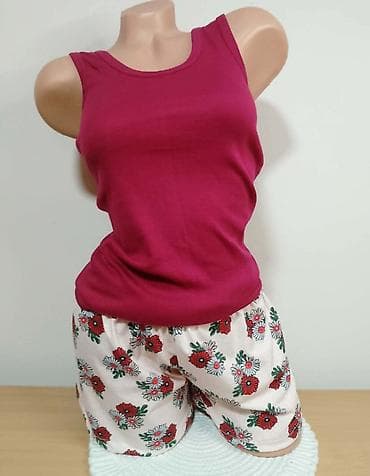 turske pidzame cene: Komplet jednobojna majica na bretele arkljski pamuk prijatan i — 2