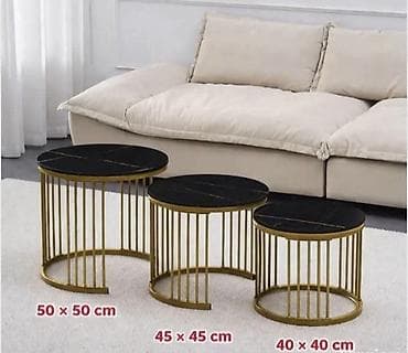 dekor dom namestaj: Set modernih stolića MILANO – 3 komada – imitacija mermera? Unesite — 2