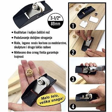 Merni alati i instrumenti: Novo malo metalno rende. Širina noža 3 cm. Niklovana podloga za duži — 9