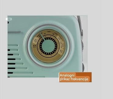 Elektronika: Prenosivi retro radio prijemnik u mint zelenoj boji, opremljen — 2