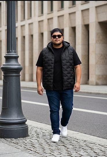 torbica muska: Muški prsluk sa kapuljačom – crni, prošiven - Topao, lagan i — 2