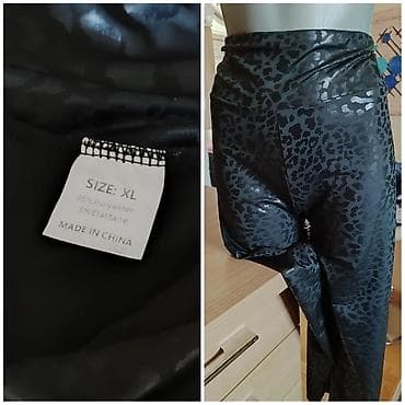 Helanke sa sjajnim animal printom, visokog struka. - Veličina: XL - — 3