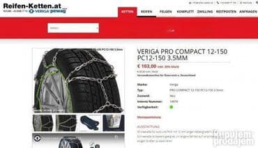 Auto oprema: *** AKCIJA *** 0200 Kvalitetni lanci za sneg 14 - 16 cola; Veriga Pro