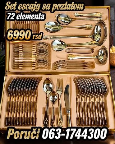 usisivac za dubinsko pranje cena: Set escajga sa pozlatom – 72 elementa Elegantno dizajniran komplet — 1
