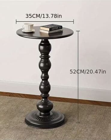 Okrugli pomoćni stočić – klasični dizajn - Dimenzije: prečnik ploče