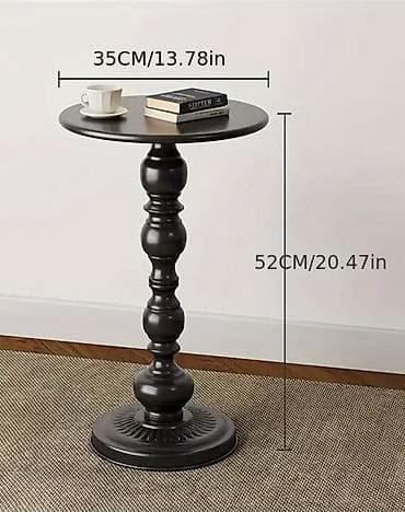 stolovi sa ogledalom: Okrugli pomoćni stočić – klasični dizajn - Dimenzije: prečnik ploče — 1