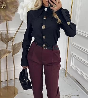 bijela bluza: Elegantna ženska košulja sa dugim rukavima i istaknutim špičastim — 5