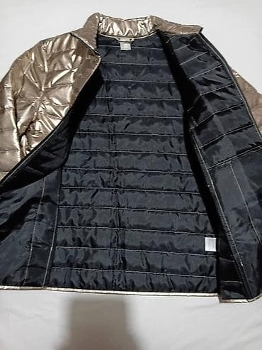patike sa greskom: Ženska metallic puffer jakna - Boja: metalik bronzana/zlatna sa — 2