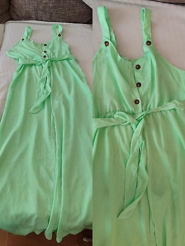 Lične stvari: Ženski letnji kombinezon – mint zelena boja - Kroj: široke nogavice — 4