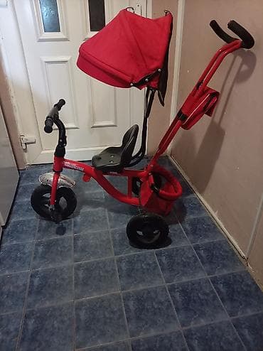 tricikl za decu: Dečiji tricikl sa ručkom za guranje i tendom - Stabilan tricikl sa — 1