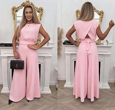 kompleti zenski: Elegantni ženski kombinezon sa širokim nogavicama - Kroj: bez rukava — 2