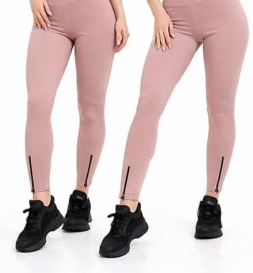 brus b: Ženske helanke – puder roze - Kroj: visok struk, dužina do članka - — 1