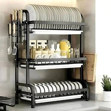 All for country house and garden: Troslojni kuhinjski stalak/ocjeđivač za posuđe sa bočnim držačima - — 4